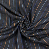 Fancy cotton striped blue and camel midnight blue background