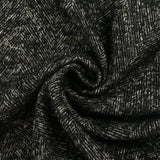 Laine mélangée bouclettes chevrons 85mm noir et écru