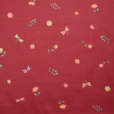 Coton imprimé montgolfière fond rouge tomette