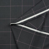 Coton tissé-teint Prince de Galles ligne rose fond anthracite