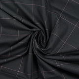 Coton tissé-teint Prince de Galles ligne rose fond anthracite