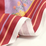 Coton imprimé montgolfière fond rouge tomette