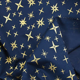 Poplin de algodón impreso dorada de fondo marino