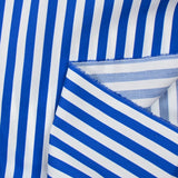 Coton imprimé rayé 1cm bleu et blanc