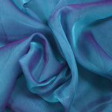 100% silk muslin plain blue changing purple