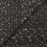 Brocart aspect tweed lurex cuivre fond noir et blanc