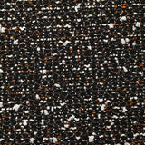 Brocart aspect tweed lurex cuivre fond noir et blanc