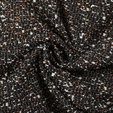 Brocart aspect tweed lurex cuivre fond noir et blanc