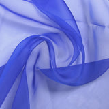 Mousseline de 100% soie unie bleu électrique