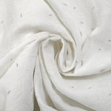 Crêpe georgette floqué paillettes argentées fond blanc