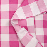 Polyviscose tissée-teinte vichy 30 mm blanc et rose