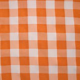 Polyviscose tissée-teinte vichy 30 mm blanc et orange
