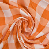 Polyviscose tissée-teinte vichy 30 mm blanc et orange