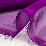 100% silk muslin plain magenta changing purple