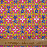 Coton imprimé ethnique Bunnik rose et jaune