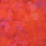 Jacquard de viscose satiné imprimé taches florales fond orange