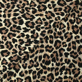 Microfibre imprimée polyester flou sauvage fond écru et marron