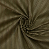 Cotton linen striped gold Lurex khaki background