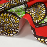 Coton imprimé ethnique Beilen fond rouge