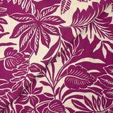 Crêpe viscose imprimé feuillage fond orchidée