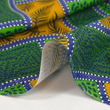 Coton imprimé ethnique Almelo jaune et vert