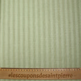 Algodón lino rayas lurex dorado fondo verde pastel