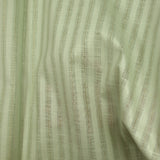 Algodón lino rayas lurex dorado fondo verde pastel