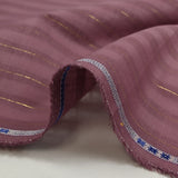Coton lin rayé Lurex doré fond vieux rose
