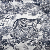 Silk satin printed in the white background jungle