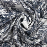 Silk satin printed in the white background jungle
