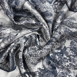 Silk satin printed in the white background jungle
