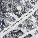 Silk satin printed in the white background jungle