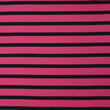 Jersey de coton rayé noir et fuchsia