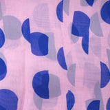 Organza of 100% printed Silk Pois Mauve Fond