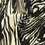 Black lurex moiré brocade with ecru background