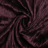 Jersey velours froissé sequins prune