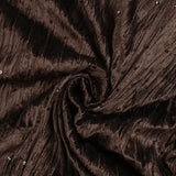 Jersey velours froissé sequins marron