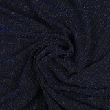 Maille côtelée rayure Lurex bleu roi fond noir