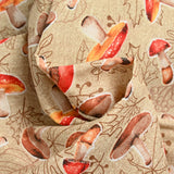 Mushroom printed polycoton