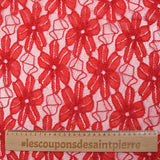 Dentelle polyester Alice fraise