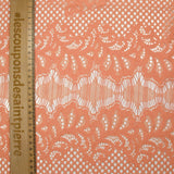 Dentelle polyester Joséphine pêche