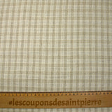 Lin viscose à carreaux Lurex argent fond ficelle et écru