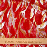 Devoured silk muslin tlija gold and silver red background
