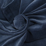 Velours de coton élasthanne ras bleu nuit