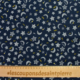 Popeline de coton imprimée étoile filante fond marine
