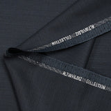 Dark blue and black fancy wool blend suit fabric