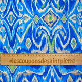 Crepe estampado río fondo azul