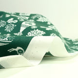 Cotton poplin printed Christmas Pampille Green background