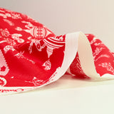 Cotton Popeline Printed Christmas Pampille Rouge
