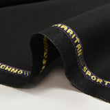 Inky black wool blend suit fabric